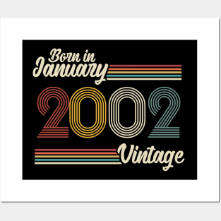 Vintage Born in January 2002 Posters and Art